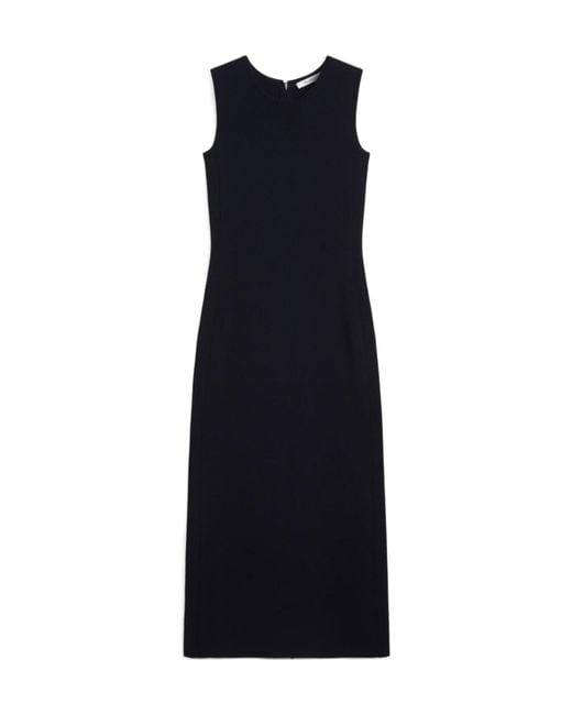 Max Mara Blue Angus Crewneck Sleevelvess Dress