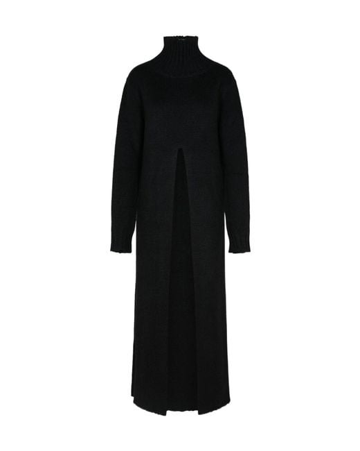 Jil Sander Black High-Neck Knitted Dress