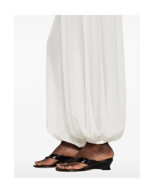 Frankie Shop White Wide-Leg Casual Pants