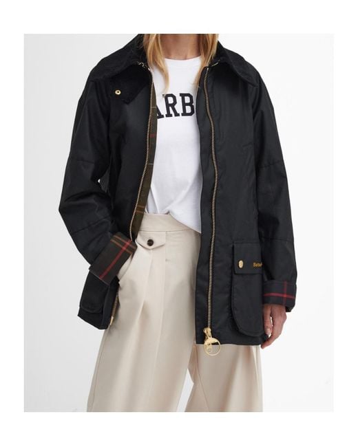 Barbour Black Allerston Waxed Zip-Up Jacket