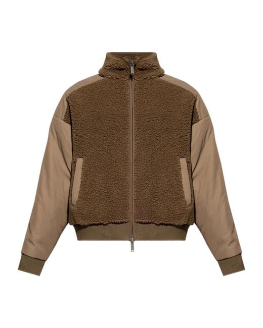 DSquared² Brown Icon Logo High-Neck Fleece Jacket for men