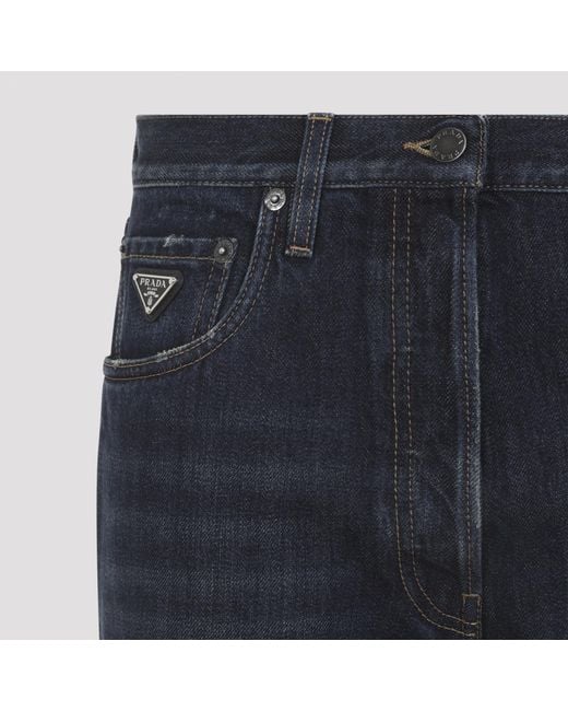 Prada Blue Belt Loop Jeans
