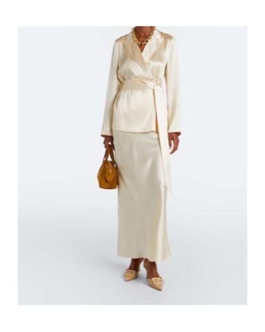 Joseph White Isaak Silk Satin Maxi Skirt