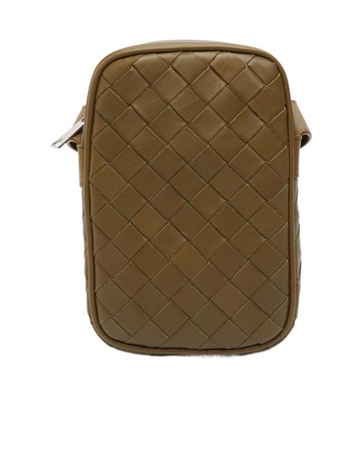 Bottega Veneta Green Zippered Mobile Phone Shoulder Bag for men