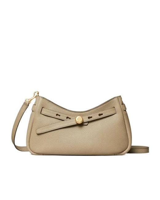 Tory Burch Natural Romy Zip Crossbody Bag