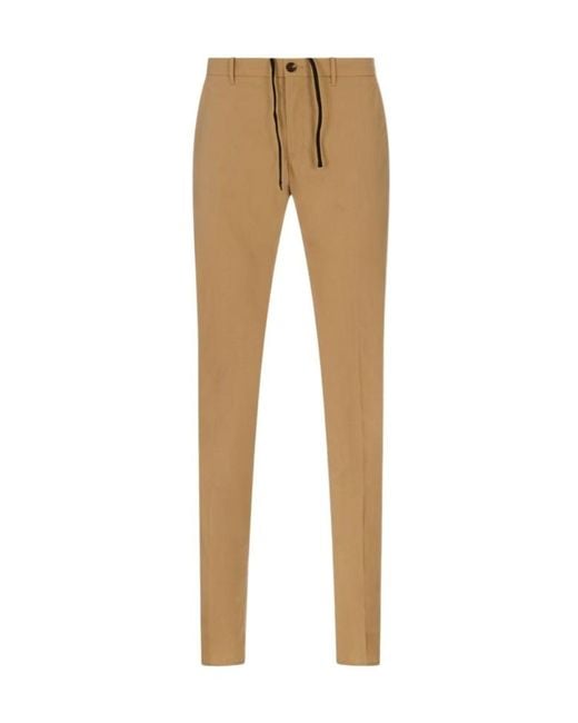 Incotex Natural Teknotela Logo Patch Slim-Fit Pants for men