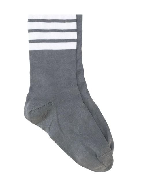 Thom Browne Blue 4-Bar Striped Socks