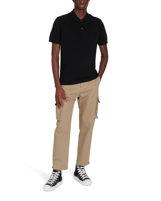 Dior Black Logo Embroidered Short-Sleeved Polo Shirt for men
