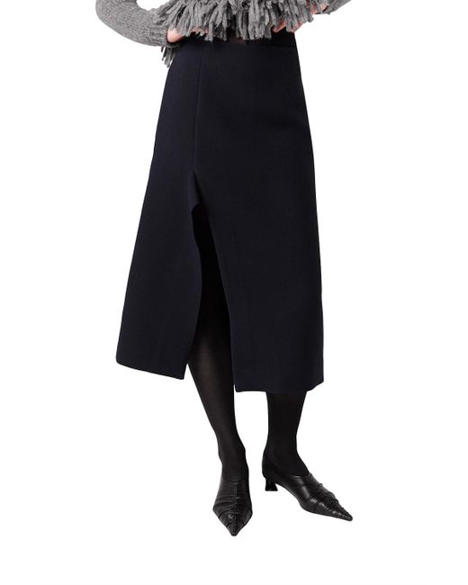 Stella McCartney Blue Flared Side-Slit Midi Skirt