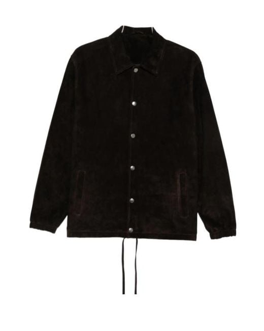 Giorgio Brato Black Long-Sleeve Leather Jacket for men