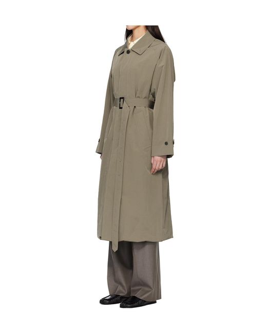 Ssstein Green Oversized Layered Patchwork Trench Coat