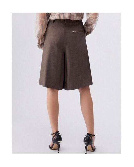 Liu Jo Brown Mélange Fabric Shorts