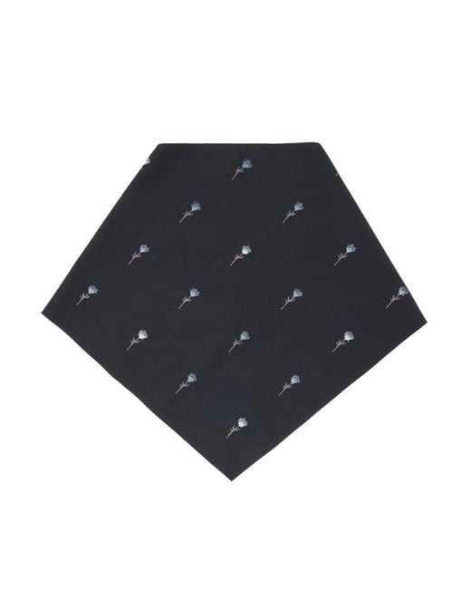 Rier Black Floral Embroidered Scarf