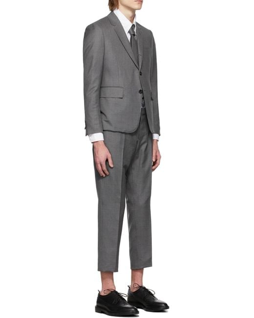 Thom Browne Gray Slim-Cut Single-Breasted Suit for men