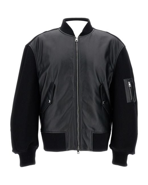 Givenchy Black Leather Bomber Jacket for men