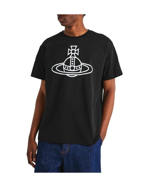 Vivienne Westwood Black Crew Neck Short Sleeve T-Shirt for men