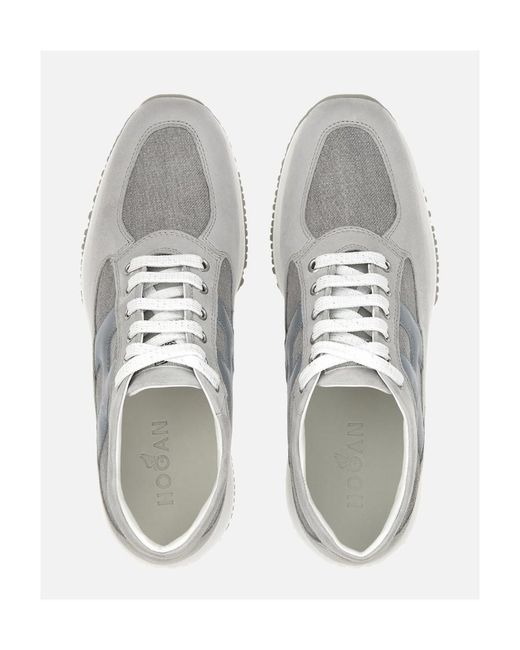 Hogan Gray Interactive Lace-Up Sneaker