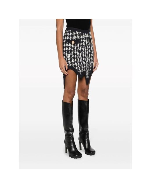 Moschino Black Asymmetric Wool Miniskirt
