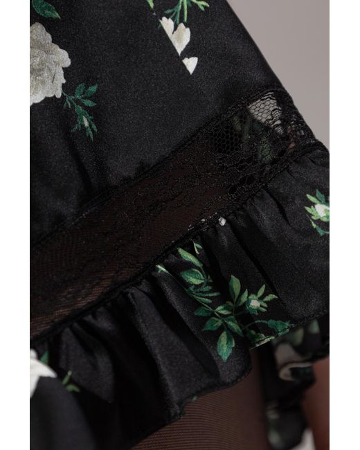 Dolce & Gabbana Black Floral Lace-Trim Shorts