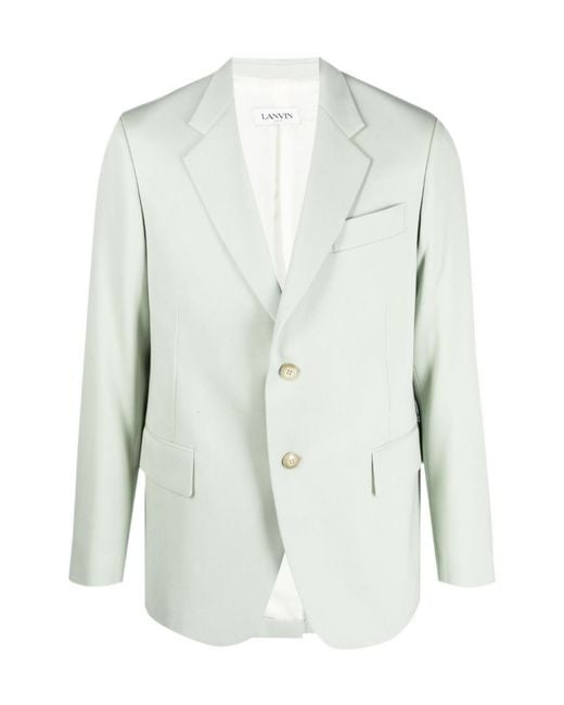 Lanvin White Single-Breasted Buttoned Blazer for men