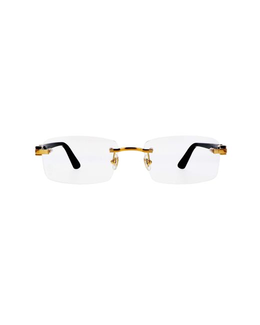 Cartier Black Rectangle Frameless Glasses for men