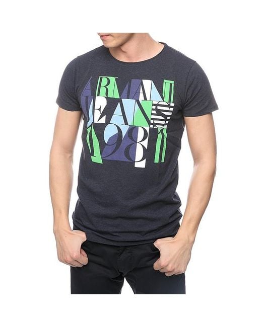 Armani Jeans Gray Logo Details T-Shirt for men