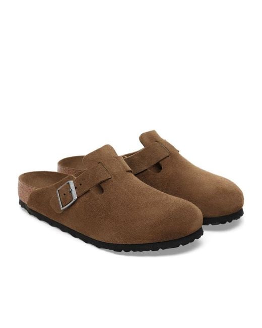 Birkenstock Brown Buckled Clogs for men