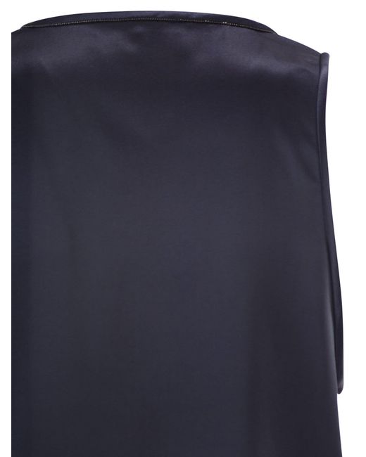 Brunello Cucinelli Blue Sleeveless Blouse