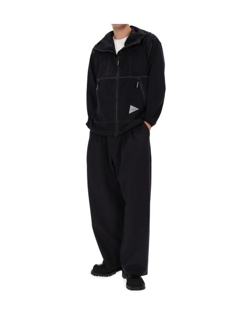 And Wander Black Pertex Windproof Casual Jacket for men