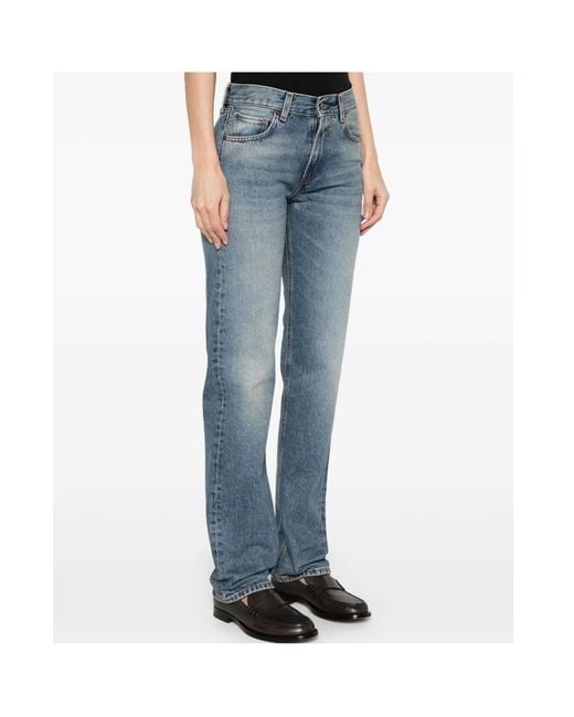 Haikure Blue Cleo Logo Patch Slim Jeans