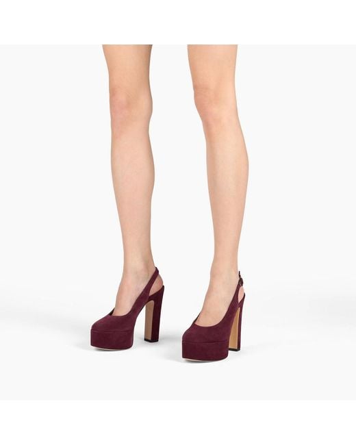 Casadei Purple Patty Platform Slingback Heeled Sandals