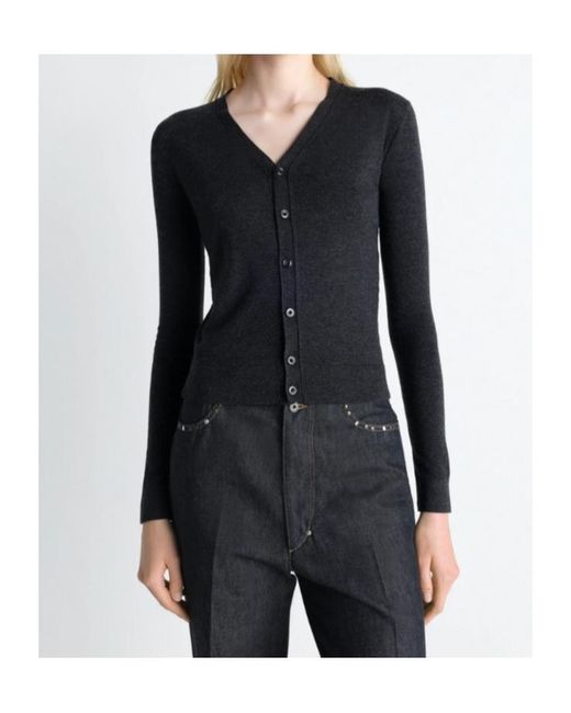 Lemaire Black V-Neck Buttoned Cardigan