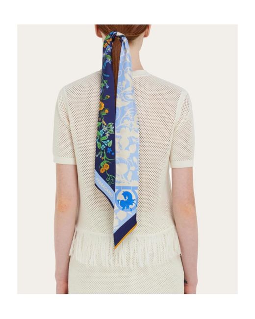 Ferragamo Blue Pegasus Print Bandeau