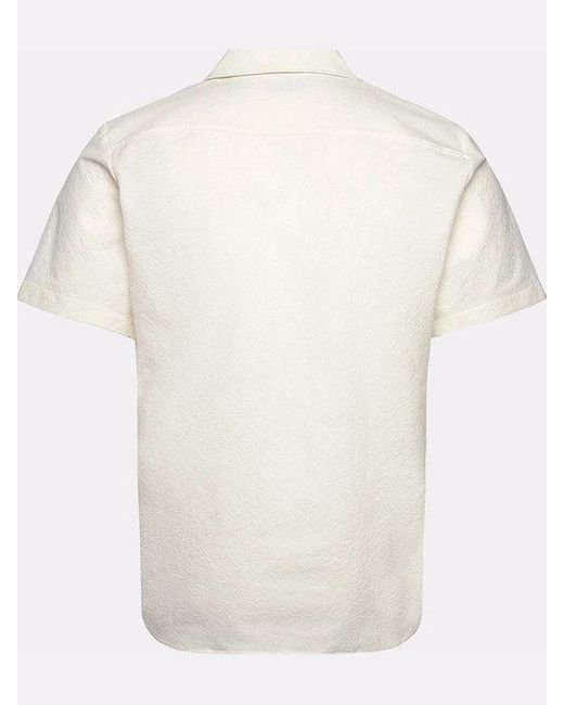 Boss White Revere-Collar Pocket Shirt for men