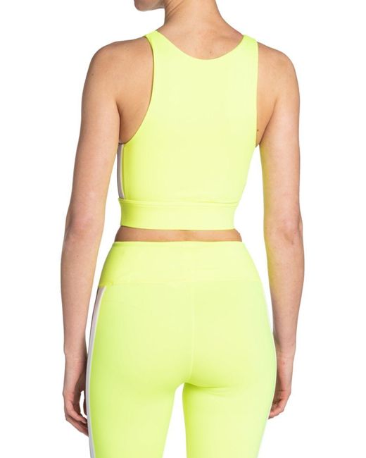 Palm Angels Yellow Side-Stripe Logo Tank Top