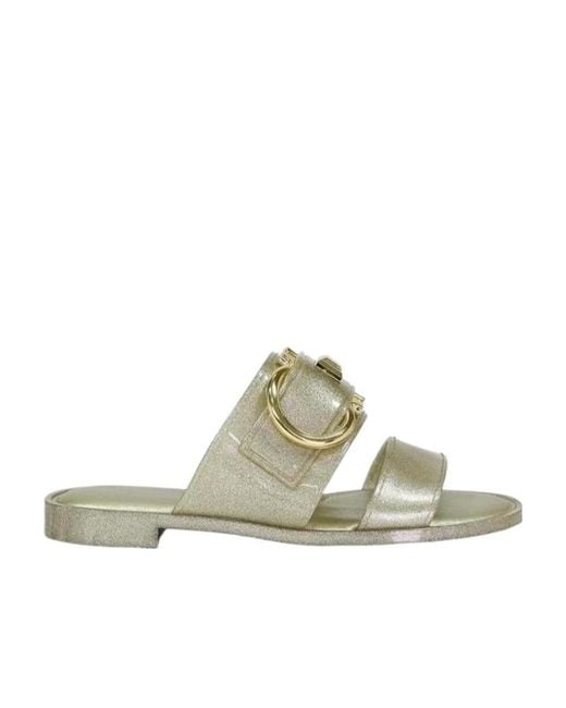 Ferragamo Multicolor Logo Buckle Flip-Flops