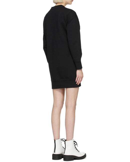 KENZO Black Tiger Embroidered Sweatshirt Dress