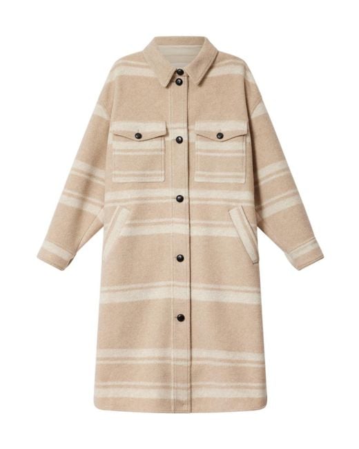 Isabel Marant Natural Djila Striped Coat