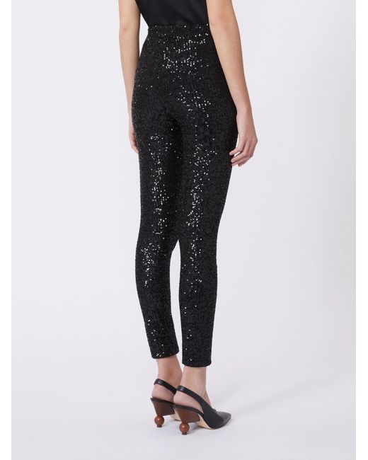 Weekend by Maxmara Black Sequined Leggings