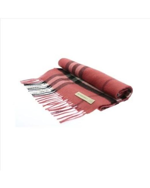 Burberry Red Plaid Detail Scarf