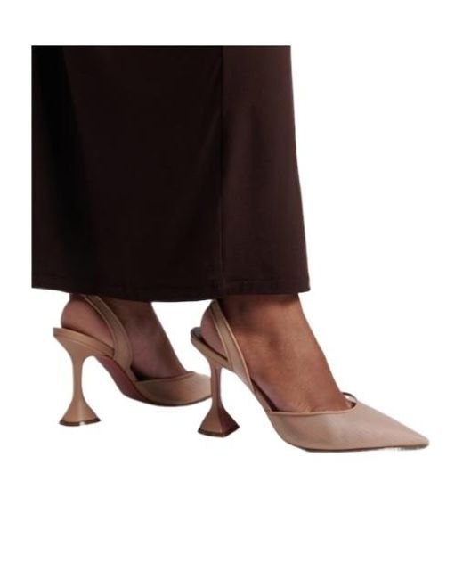 AMINA MUADDI Pink Mesh Slingback Pumps