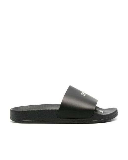 Off-White c/o Virgil Abloh Black Arrows Logo Print Slides