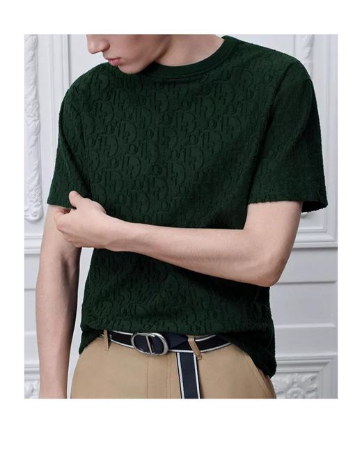 Dior Green Oblique T-Shirt, Relaxed Fit for men