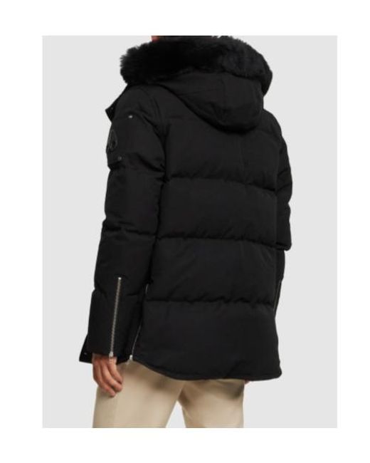 Moose Knuckles Black 3Q Hooded Down Jacket for men