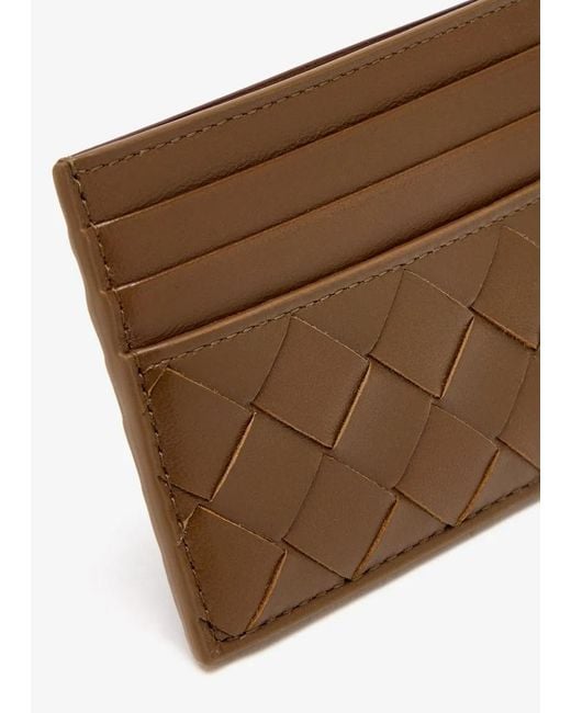 Bottega Veneta Brown Intrecciato Credit Card Case