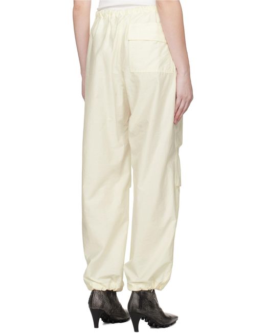 Acne White Drawstring Wide-Leg Trousers