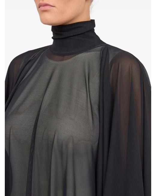MM6 by Maison Margiela Black Semi-Sheer Mini Dress