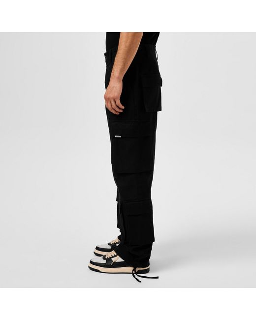 Represent Black Loose Cargo Pants for men