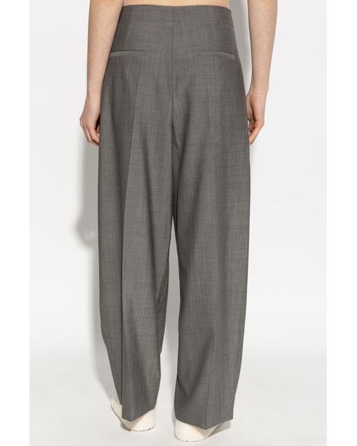 Studio Nicholson Gray Pleated Casual Pants