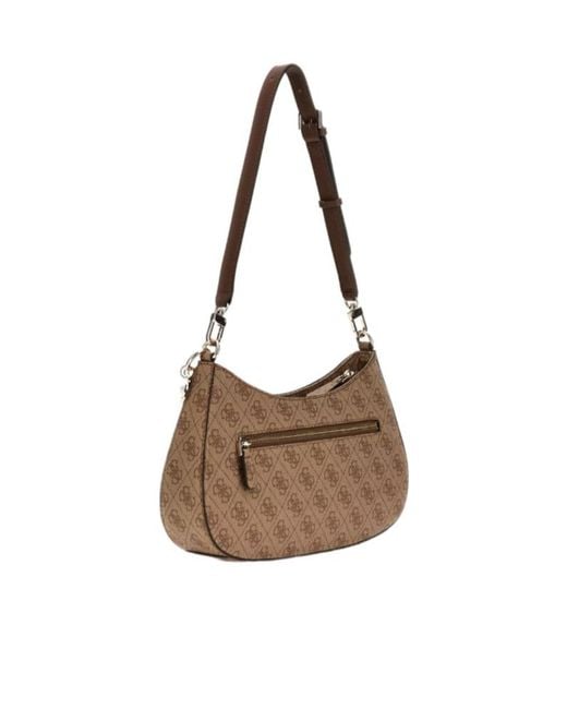 Guess Brown Monogram Shoulder Bag